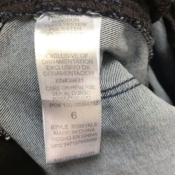 Democracy Ab Solution Straight Leg Jeans Dark Wash raw hem Rainbow thread 6 - Picture 7 of 12